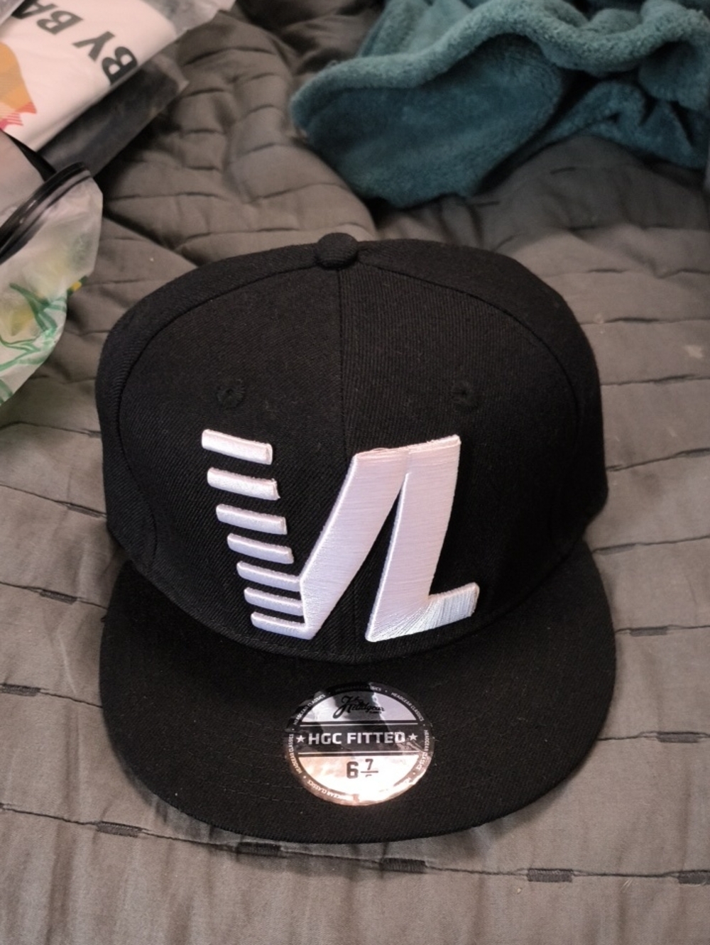 Black Fitted Cap Sz 8  'Victory Lap' Nipsey Hussle
